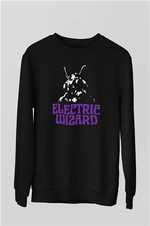 Electric Wizard Baskılı Unisex Siyah Sweatshirt