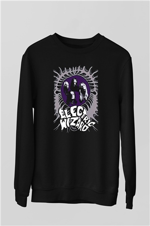Electric Wizard Baskılı Unisex Siyah Sweatshirt