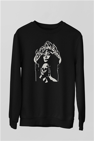 Electric Wizard Baskılı Unisex Siyah Sweatshirt
