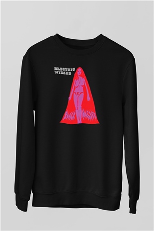 Electric Wizard Baskılı Unisex Siyah Sweatshirt