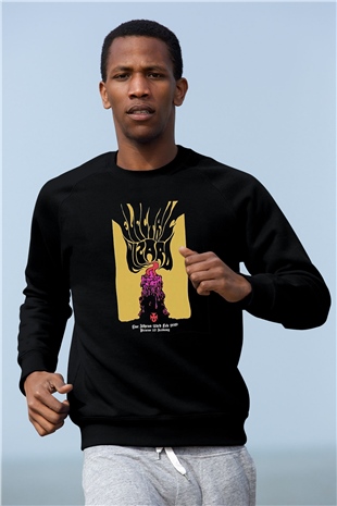 Electric Wizard Baskılı Unisex Siyah Sweatshirt