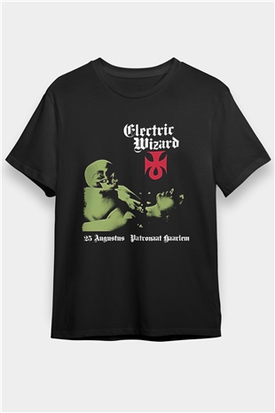 Electric Wizard Baskılı Unisex Siyah Tişört - Tshirt