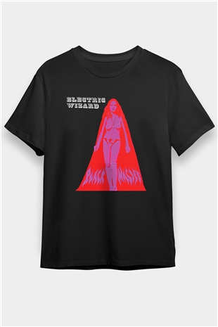 Electric Wizard Baskılı Unisex Siyah Tişört - Tshirt