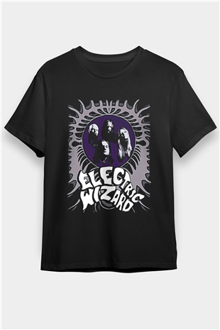 Electric Wizard Baskılı Unisex Siyah Tişört - Tshirt