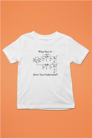 Elektrik Mühendis Baskılı Unisex Beyaz Çocuk Tişörtü - Tshirt