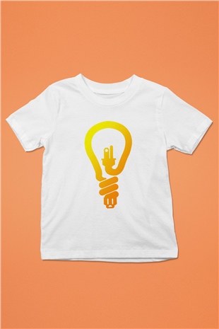 Elektrikçi Baskılı Beyaz Unisex Çocuk Tişört
