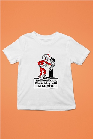 Elektrikçi Beyaz Unisex Çocuk Tişört