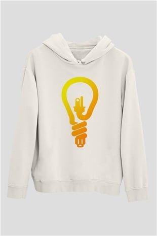 Elektrikçi Beyaz Unisex Hoodie