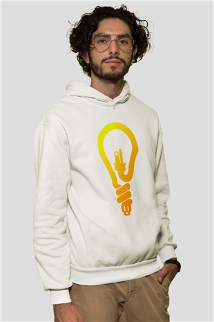 Elektrikçi Beyaz Unisex Hoodie