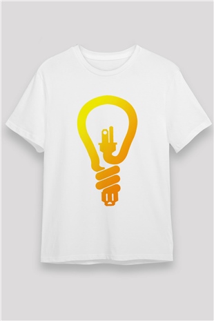 Elektrikçi Beyaz Unisex Tişört T-Shirt - TişörtFabrikası