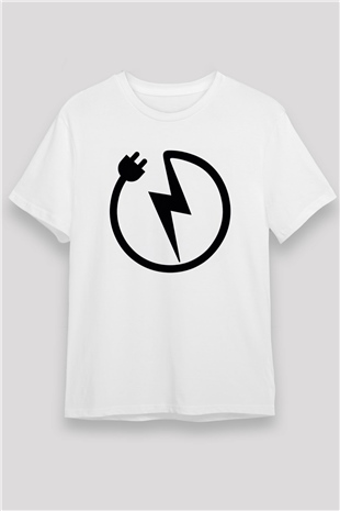 Elektrikçi Beyaz Unisex Tişört T-Shirt - TişörtFabrikası