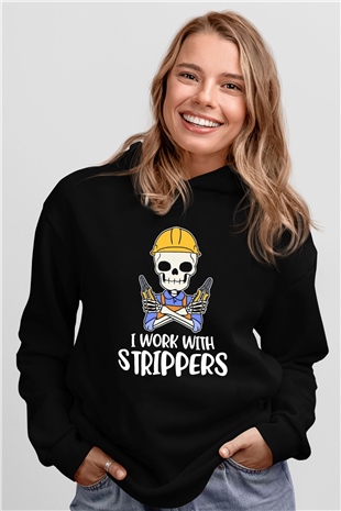 Elektrikçi Siyah Unisex Kapüşonlu Sweatshirt