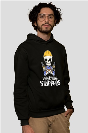 Elektrikçi Siyah Unisex Kapüşonlu Sweatshirt