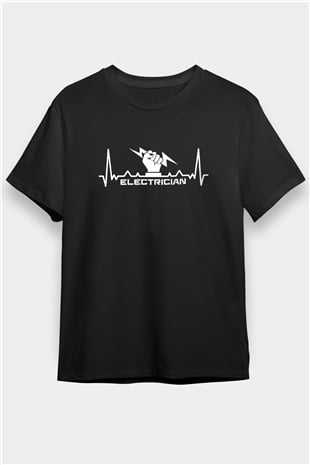 Elektrikçi Siyah Unisex Tişört T-Shirt - TişörtFabrikası