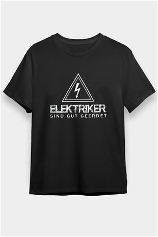 Elektrikçi Siyah Unisex Tişört T-Shirt - TişörtFabrikası