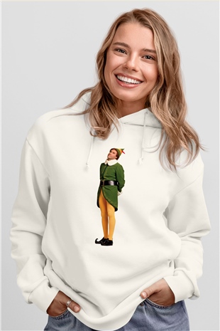 Elf Beyaz Unisex Hoodie