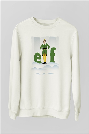 Elf Beyaz Unisex Sweatshirt