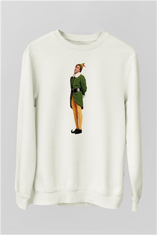 Elf Beyaz Unisex Sweatshirt