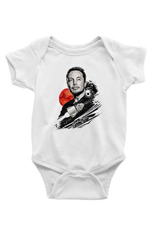 Elon Musk Baskılı Beyaz Unisex Bebek Body - Zıbın
