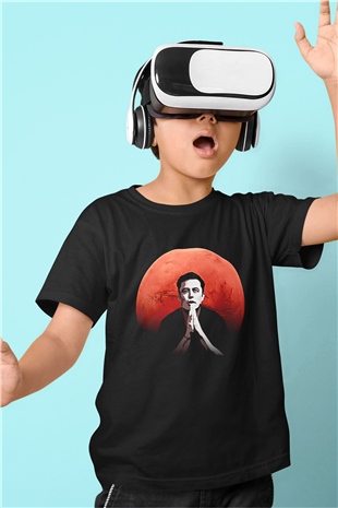 Elon Musk Baskılı Unisex Siyah Çocuk Tişört - Tshirt
