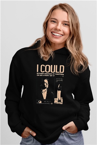 Elon Musk Baskılı Unisex Siyah Kapüşonlu Sweatshirt