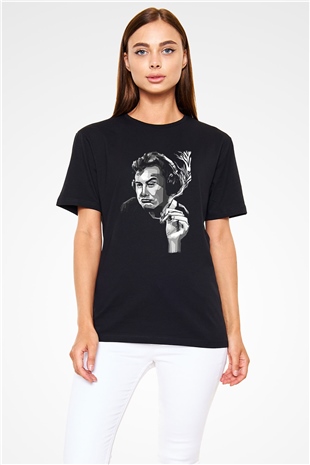Elon Musk Baskılı Unisex Siyah Tişört - Tshirt