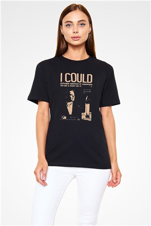 Elon Musk Baskılı Unisex Siyah Tişört - Tshirt
