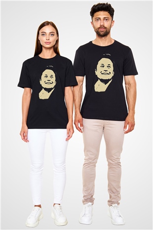 Elon Musk Baskılı Unisex Siyah Tişört - Tshirt
