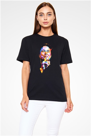 Elon Musk Baskılı Unisex Siyah Tişört - Tshirt