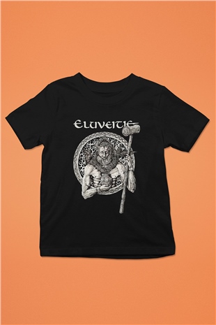 Eluveitie Baskılı Siyah Unisex Çocuk Tişört
