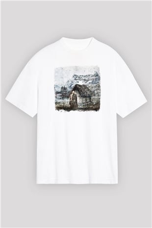 Eluveitie Baskılı Unisex Beyaz Oversize Tişört