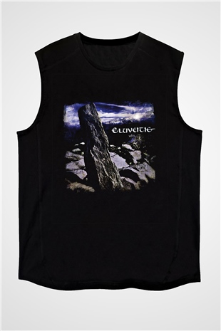 Eluveitie Baskılı Unisex Siyah Kolsuz Tişört