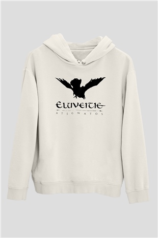 Eluveitie Beyaz Unisex Kapüşonlu Sweatshirt