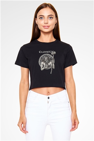 Eluveitie Siyah Crop Top Tişört
