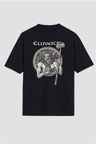 Eluveitie Siyah Unisex Oversize Tişört T-Shirt