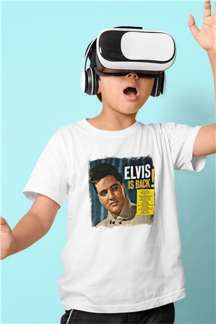 Elvis Presley Baskılı Unisex Beyaz Çocuk Tişört