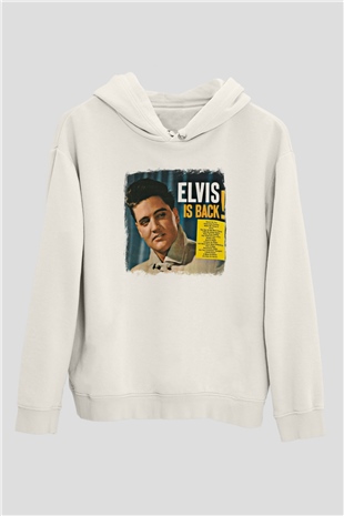 Elvis Presley Baskılı Unisex Beyaz Hoodie