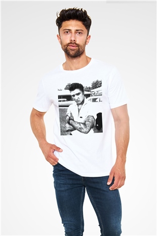 Elvis Presley Beyaz Unisex Tişört T-Shirt - TişörtFabrikası