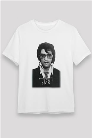 Elvis Presley Beyaz Unisex Tişört T-Shirt - TişörtFabrikası