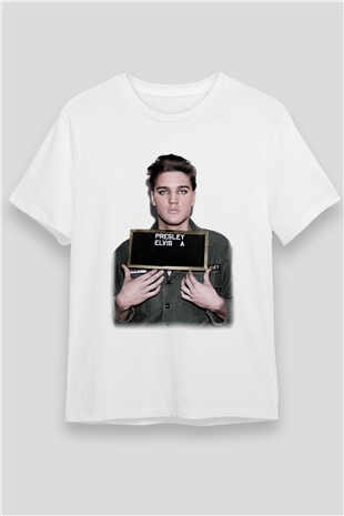 Elvis Presley Beyaz Unisex Tişört T-Shirt - TişörtFabrikası