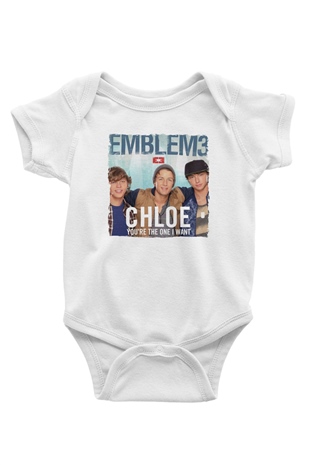 Emblem3 Beyaz Bebek Body - Zıbın