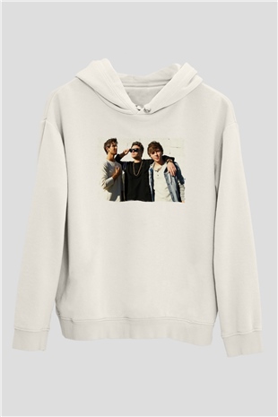 Emblem3 Beyaz Unisex Kapüşonlu Sweatshirt
