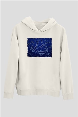 Embriyolog Beyaz Unisex Kapüşonlu Sweatshirt