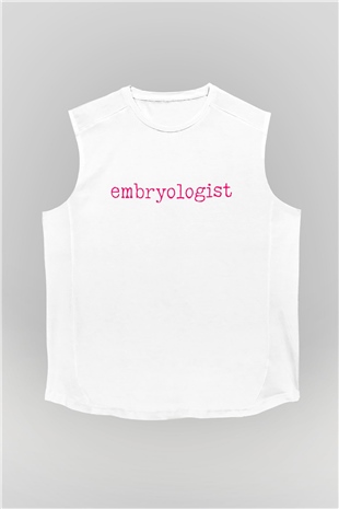 Embriyolog Beyaz Unisex Kolsuz Tişört