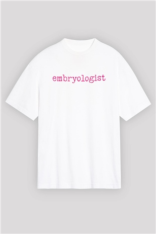 Embriyolog Beyaz Oversize Tişört Oversize T-shirt - TişörtFabrikası