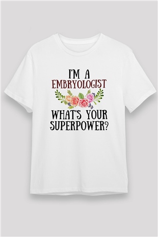 Embriyolog Beyaz Unisex Tişört T-Shirt - TişörtFabrikası