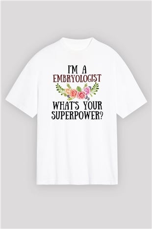 Embriyolog Beyaz Oversize Tişört Oversize T-shirt - TişörtFabrikası