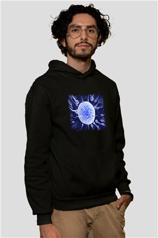 Embriyolog Siyah Unisex Kapüşonlu Sweatshirt
