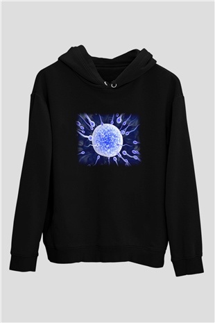 Embriyolog Siyah Unisex Kapüşonlu Sweatshirt
