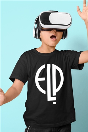 Emerson, Lake and Palmer Baskılı Siyah Unisex Çocuk Tişört